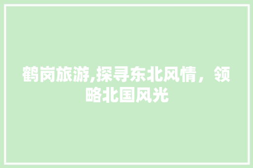 鹤岗旅游,探寻东北风情，领略北国风光 鹤岗旅游,探寻东北风情，领略北国风光 编程语言