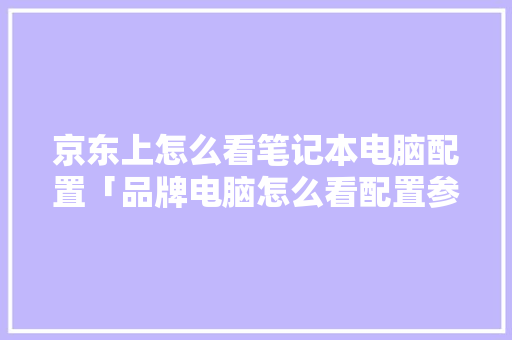 京东上怎么看笔记本电脑配置「品牌电脑怎么看配置参数」 京东上怎么看笔记本电脑配置「品牌电脑怎么看配置参数」 网络技术
