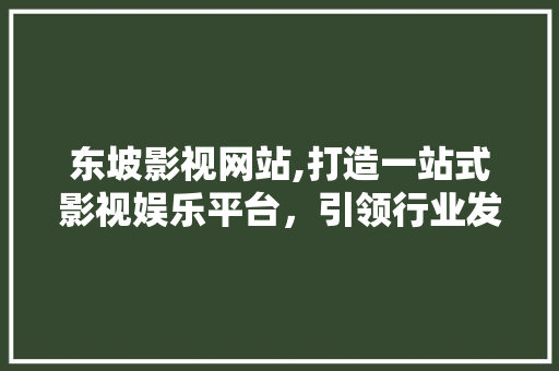 东坡影视网站,打造一站式影视娱乐平台，引领行业发展新潮流 东坡影视网站,打造一站式影视娱乐平台，引领行业发展新潮流 操作系统