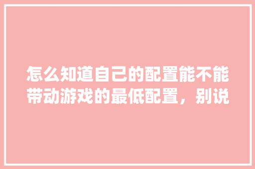 怎么知道自己的配置能不能带动游戏的最低配置，别说看，我看不懂，有没有更简单的_怎么看自己电脑配置低不低 电脑配置
