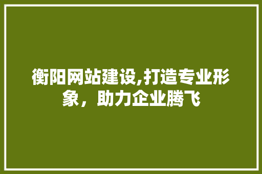衡阳网站建设,打造专业形象，助力企业腾飞 衡阳网站建设,打造专业形象，助力企业腾飞 操作系统