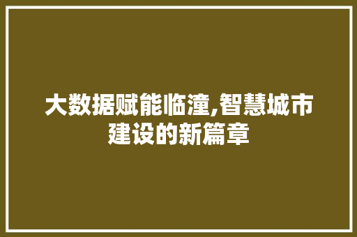 大数据赋能临潼,智慧城市建设的新篇章 网络技术 大数据赋能临潼,智慧城市建设的新篇章 网络技术