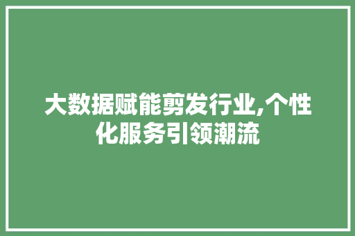 大数据赋能剪发行业,个性化服务引领潮流