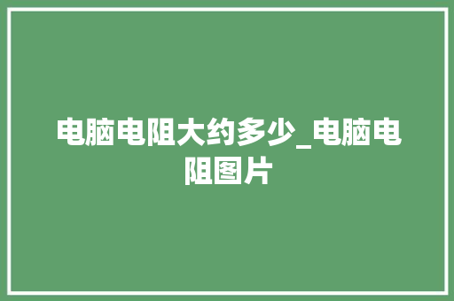 电脑电阻大约多少_电脑电阻图片