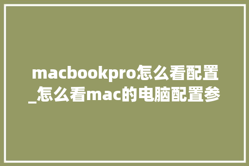 macbookpro怎么看配置_怎么看mac的电脑配置参数 电脑故障维修