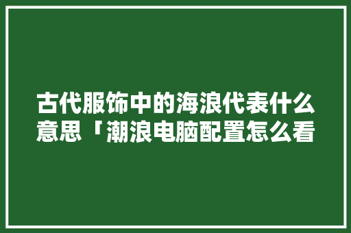古代服饰中的海浪代表什么意思「潮浪电脑配置怎么看型号」 古代服饰中的海浪代表什么意思「潮浪电脑配置怎么看型号」 编程语言