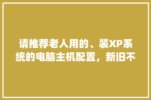 请推荐老人用的、装XP系统的电脑主机配置，新旧不论，谢谢_买电脑怎么看配置新旧版本 操作系统