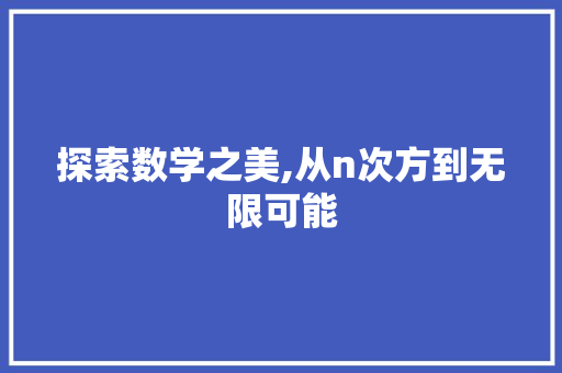探索数学之美,从n次方到无限可能 编程语言