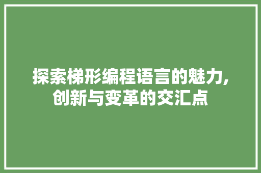 探索梯形编程语言的魅力,创新与变革的交汇点