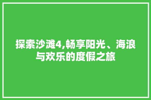探索沙滩4,畅享阳光、海浪与欢乐的度假之旅 操作系统 探索沙滩4,畅享阳光、海浪与欢乐的度假之旅 操作系统