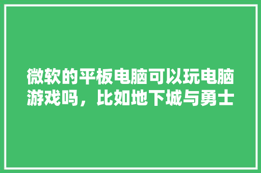 微软的平板电脑可以玩电脑游戏吗，比如地下城与勇士「怎么看微软平板电脑配置参数」