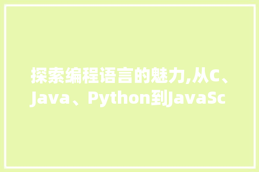 探索编程语言的魅力,从C、Java、Python到JavaScript 操作系统