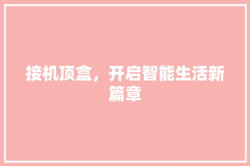 接机顶盒，开启智能生活新篇章