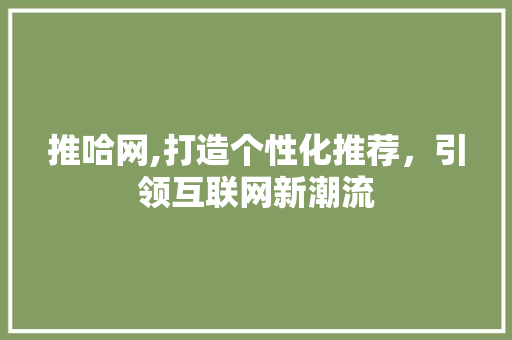 推哈网,打造个性化推荐，引领互联网新潮流
