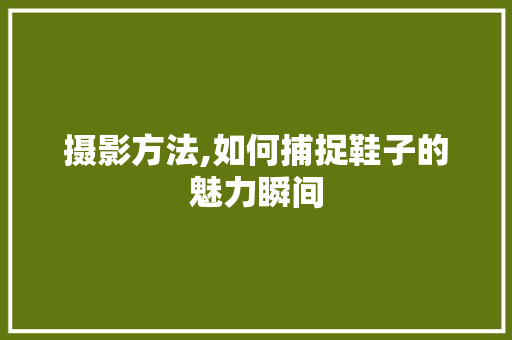 摄影方法,如何捕捉鞋子的魅力瞬间 摄影方法,如何捕捉鞋子的魅力瞬间