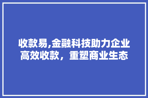 收款易,金融科技助力企业高效收款，重塑商业生态