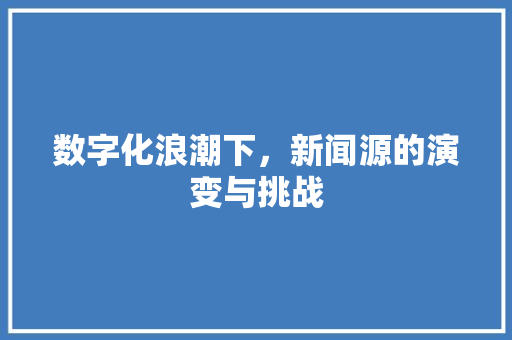 数字化浪潮下，新闻源的演变与挑战