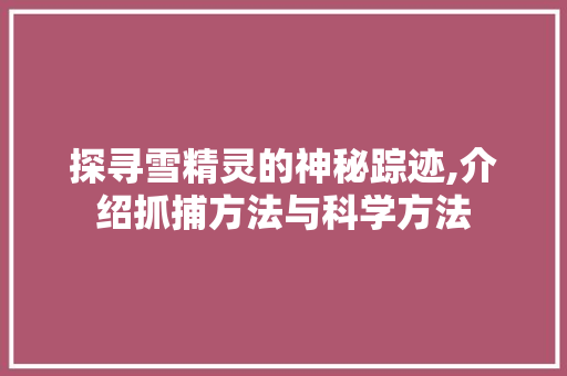 探寻雪精灵的神秘踪迹,介绍抓捕方法与科学方法