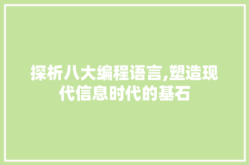 探析八大编程语言,塑造现代信息时代的基石