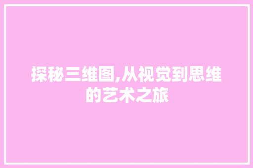 探秘三维图,从视觉到思维的艺术之旅