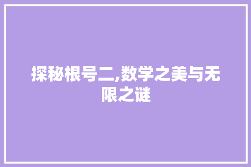 探秘根号二,数学之美与无限之谜 网络技术 探秘根号二,数学之美与无限之谜 网络技术