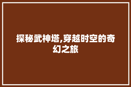 探秘武神塔,穿越时空的奇幻之旅 网络技术