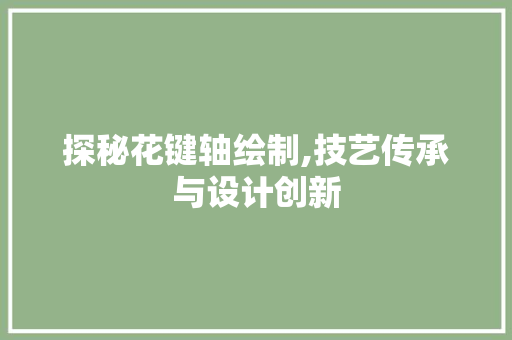 探秘花键轴绘制,技艺传承与设计创新 编程语言