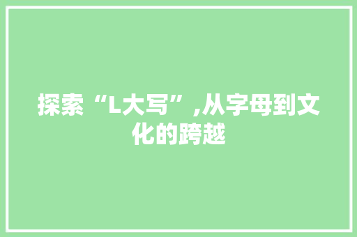 探索“L大写”,从字母到文化的跨越