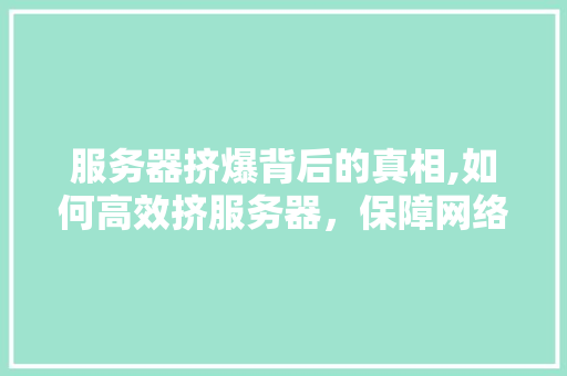 服务器挤爆背后的真相,如何高效挤服务器，保障网络稳定