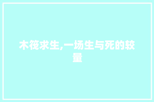 木筏求生,一场生与死的较量 木筏求生,一场生与死的较量