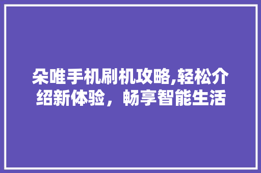 朵唯手机刷机攻略,轻松介绍新体验,畅享智能生活 朵唯手机刷机攻略,轻松介绍新体验,畅享智能生活