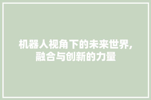 机器人视角下的未来世界,融合与创新的力量 机器人视角下的未来世界,融合与创新的力量