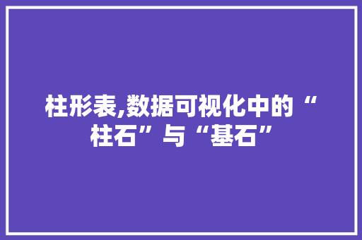 柱形表,数据可视化中的“柱石”与“基石”