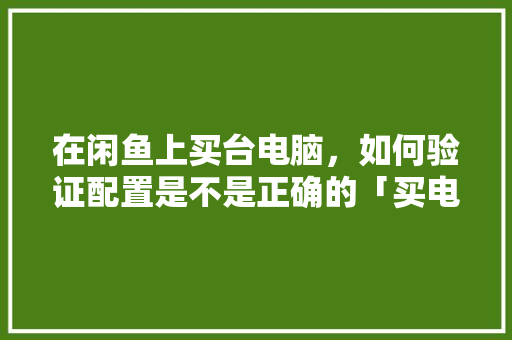 在闲鱼上买台电脑，如何验证配置是不是正确的「买电脑怎么看配置详细参数」 在闲鱼上买台电脑，如何验证配置是不是正确的「买电脑怎么看配置详细参数」 电脑配置