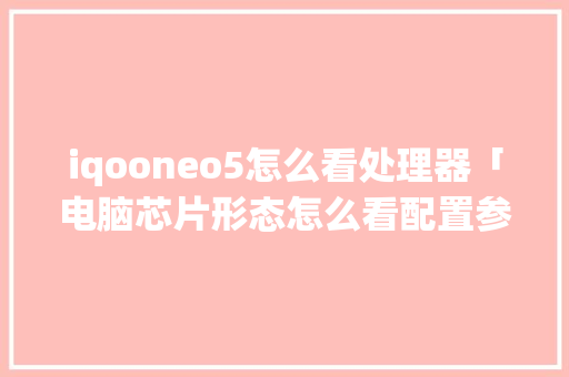 iqooneo5怎么看处理器「电脑芯片形态怎么看配置参数」 iqooneo5怎么看处理器「电脑芯片形态怎么看配置参数」 电脑故障维修