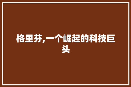 格里芬,一个崛起的科技巨头 电脑故障维修