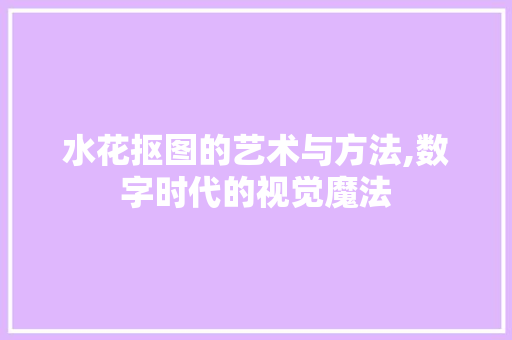 水花抠图的艺术与方法,数字时代的视觉魔法