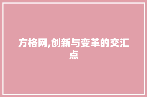 方格网,创新与变革的交汇点