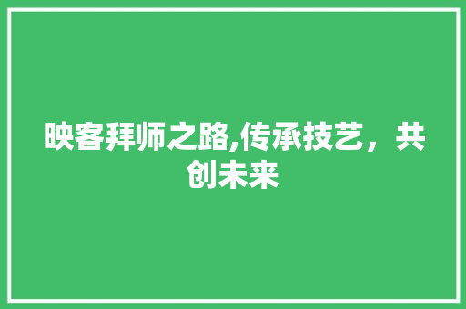 映客拜师之路,传承技艺，共创未来