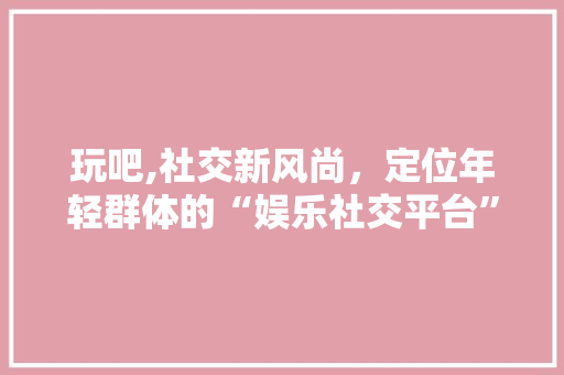 玩吧,社交新风尚，定位年轻群体的“娱乐社交平台”