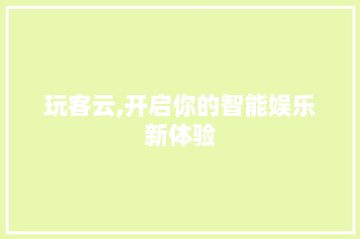 玩客云,开启你的智能娱乐新体验