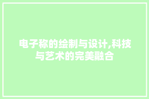 电子称的绘制与设计,科技与艺术的完美融合