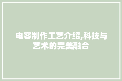 电容制作工艺介绍,科技与艺术的完美融合