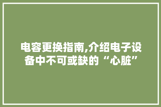电容更换指南,介绍电子设备中不可或缺的“心脏”