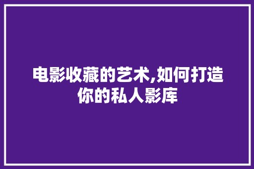 电影收藏的艺术,如何打造你的私人影库