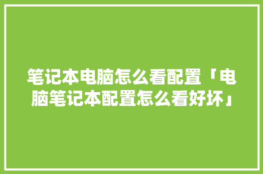 笔记本电脑怎么看配置「电脑笔记本配置怎么看好坏」 笔记本电脑怎么看配置「电脑笔记本配置怎么看好坏」 电脑故障维修