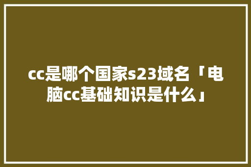 cc是哪个国家s23域名「电脑cc基础知识是什么」 cc是哪个国家s23域名「电脑cc基础知识是什么」 电脑配置