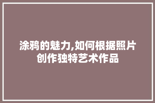 涂鸦的魅力,如何根据照片创作独特艺术作品 电脑基础