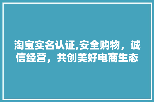 淘宝实名认证,安全购物，诚信经营，共创美好电商生态 操作系统