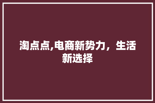 淘点点,电商新势力,生活新选择 电脑配置 淘点点,电商新势力,生活新选择 电脑配置